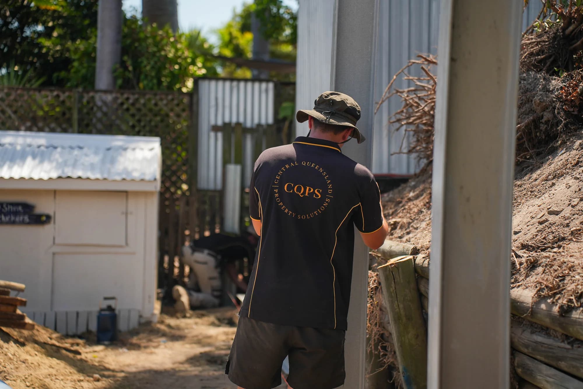 CQPS work shirt on site