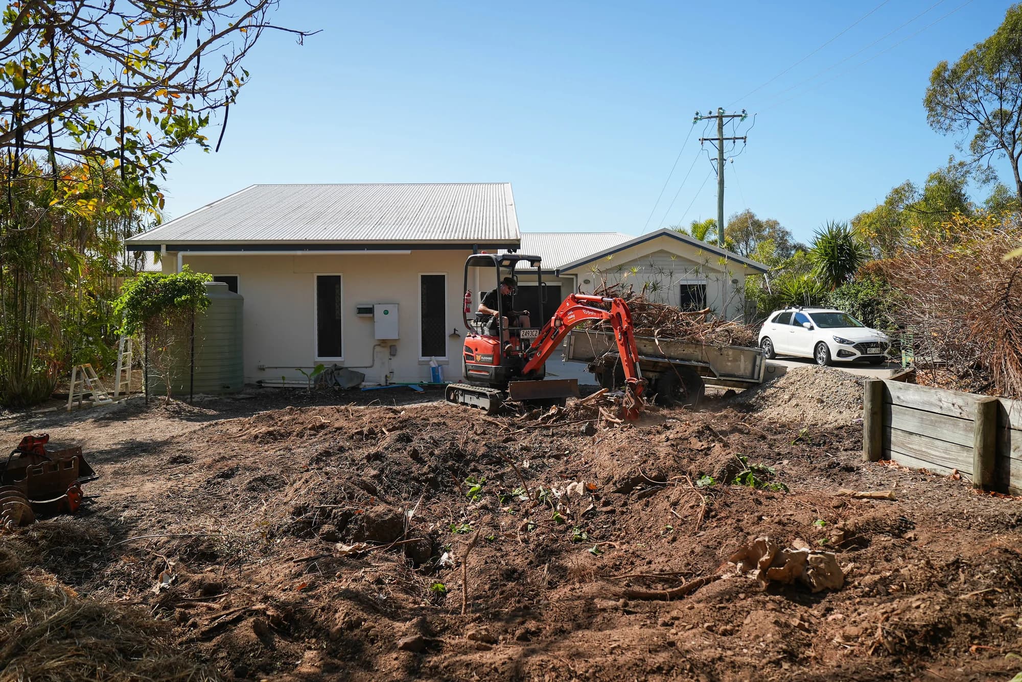 Residential excavation and site preparation in progress