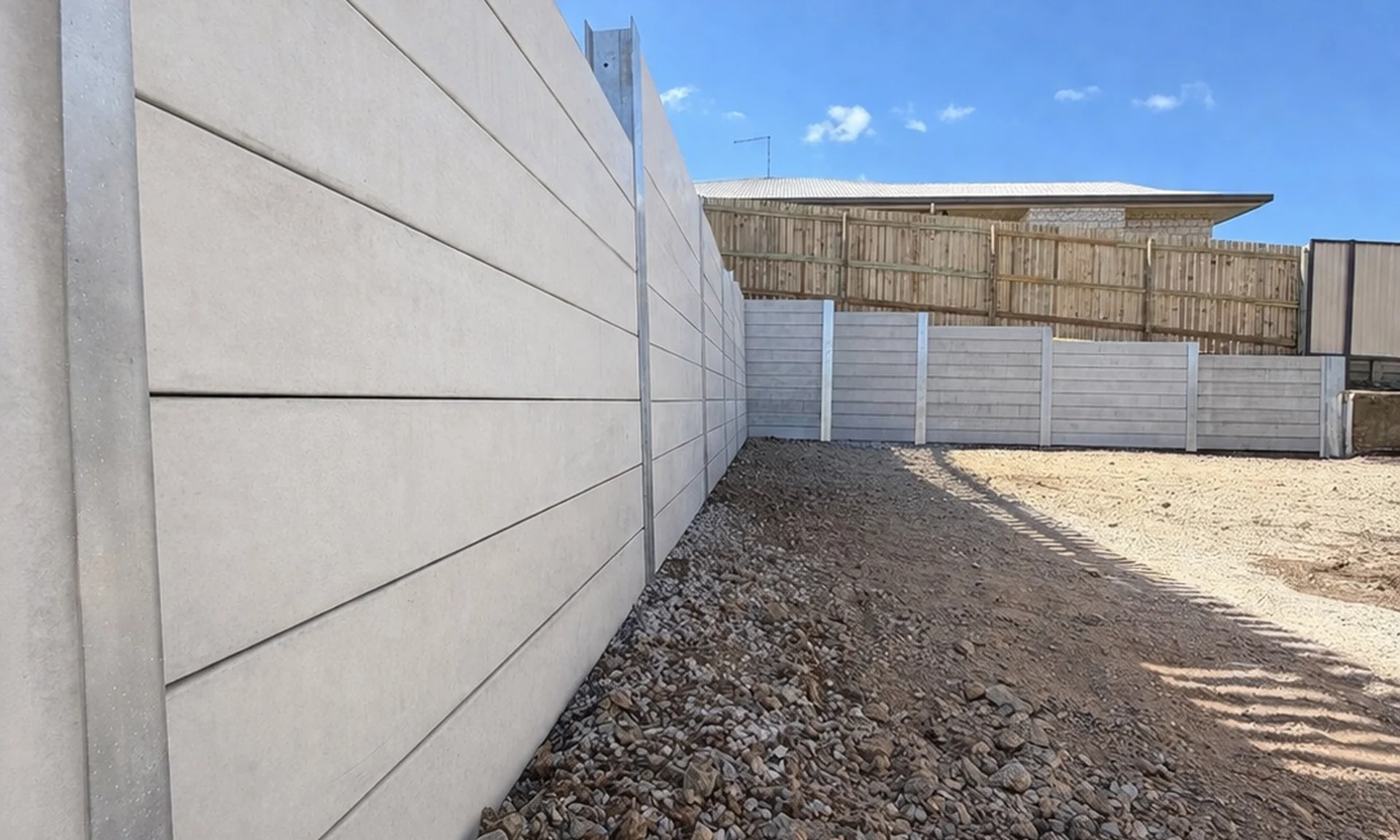 Concrete sleeper retaining wall