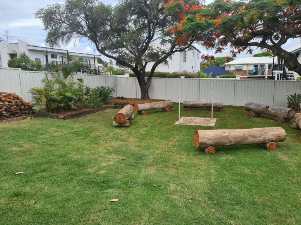 Colorbond fence and established lawn