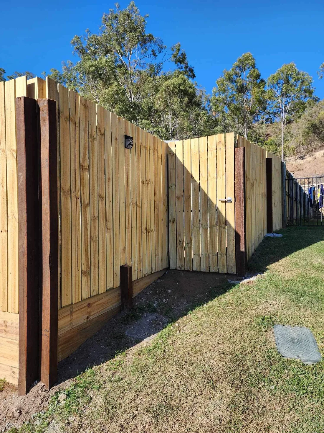 Timber fence and matching gate
